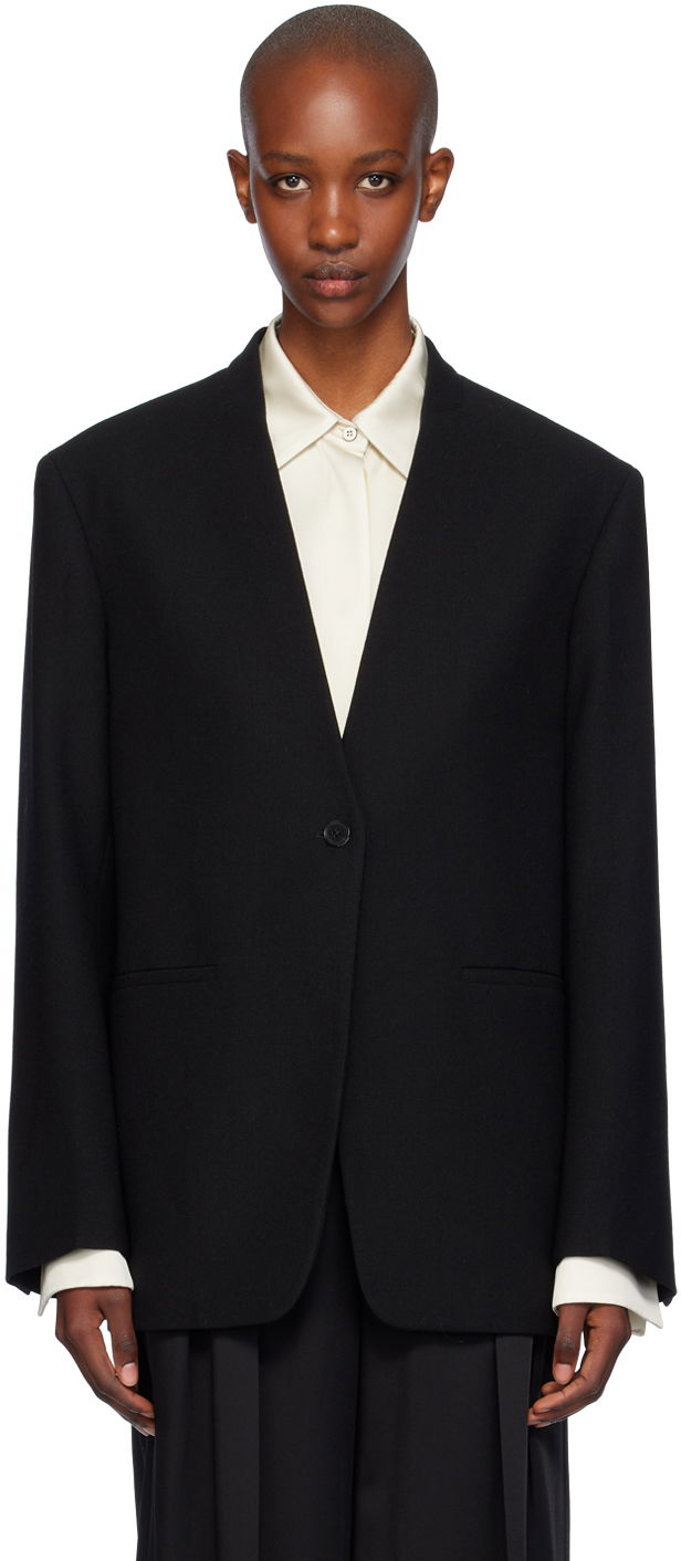 Väst Jil Sander Single-Breasted Blazer Svart | J02BN0178_J41556