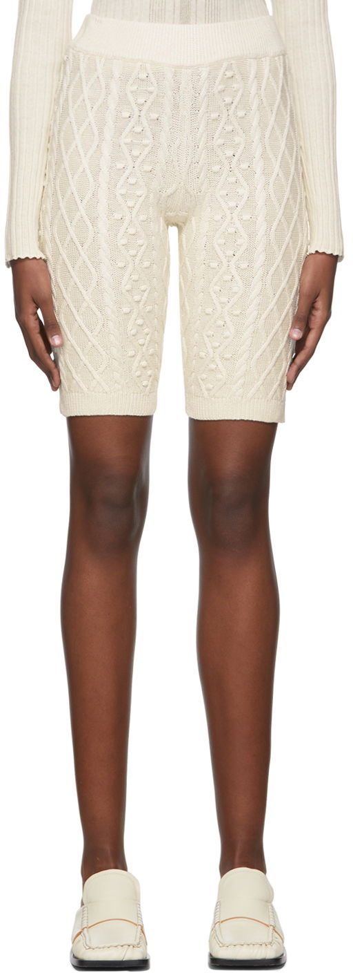 Shorts Loulou de Saison Loulou de Saison Musa Knit Shorts Vit | MUSA