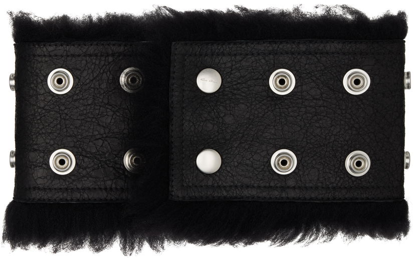 Halsduk Rick Owens Rick Owens Concordians Shearling Neck Band Svart | RU02E1433 LSHC