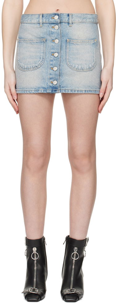 Kjol Courrèges Courrèges Denim Button-Down Miniskirt Blå | 124DJU156DE0016, 0