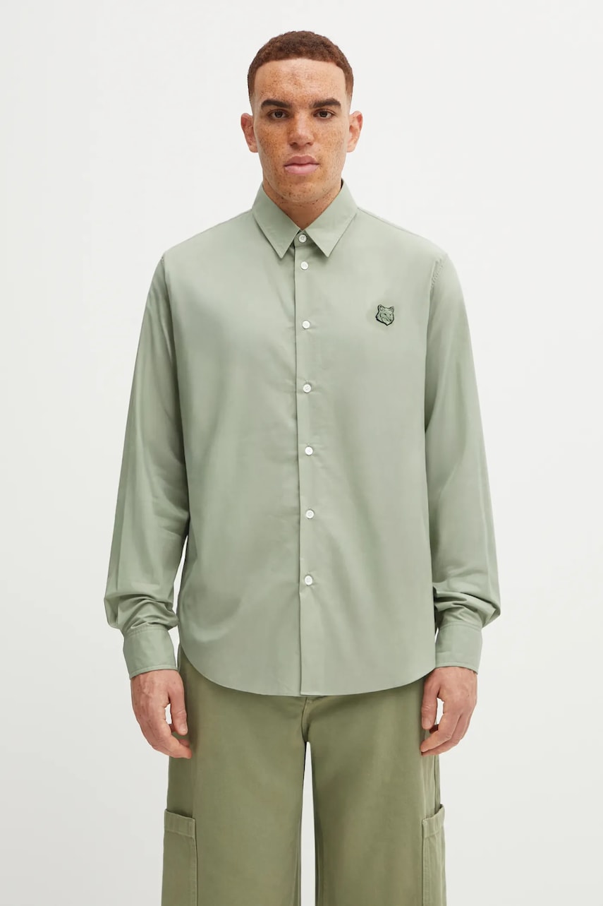 Skjorta MAISON KITSUNÉ Bold Fox Head Relaxed Classic Collar Shirt Grön | MM00403WC5042, 0