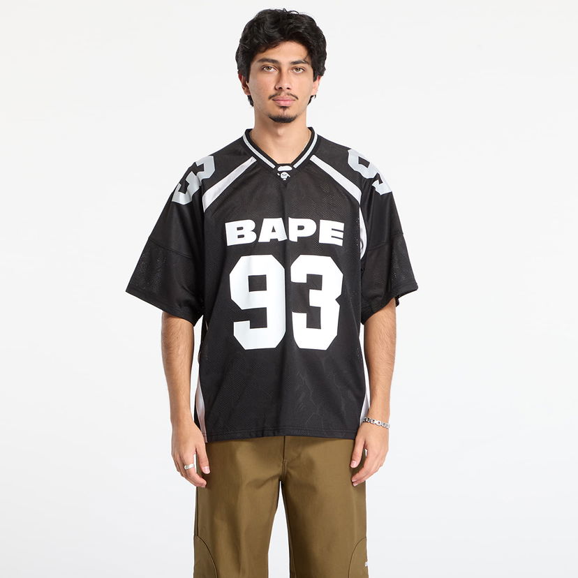 Jersey BAPE Line Camo Jacquard Relaxed Fit Football Jersey Svart | 001CSL801312MBLK