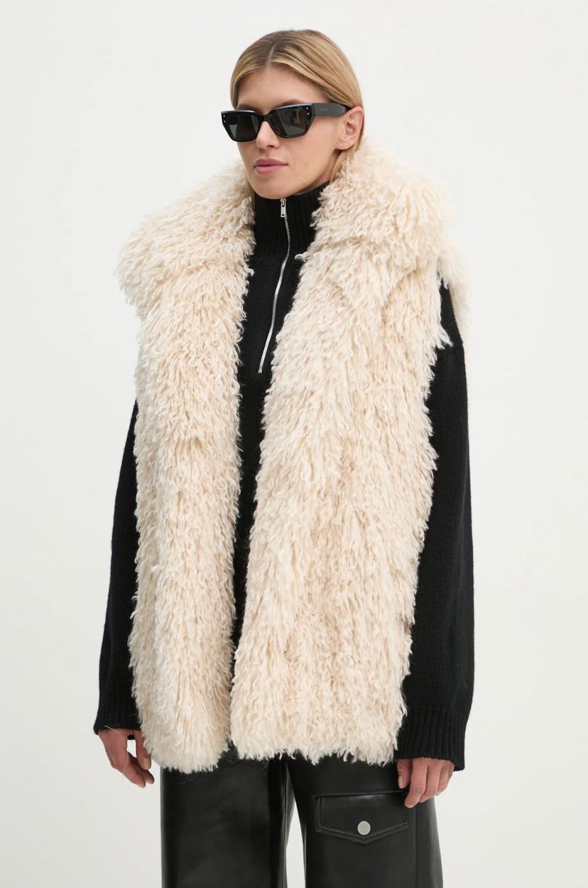 Väst Nanushka Faux Fur Vest Beige | NU24FWTP40371