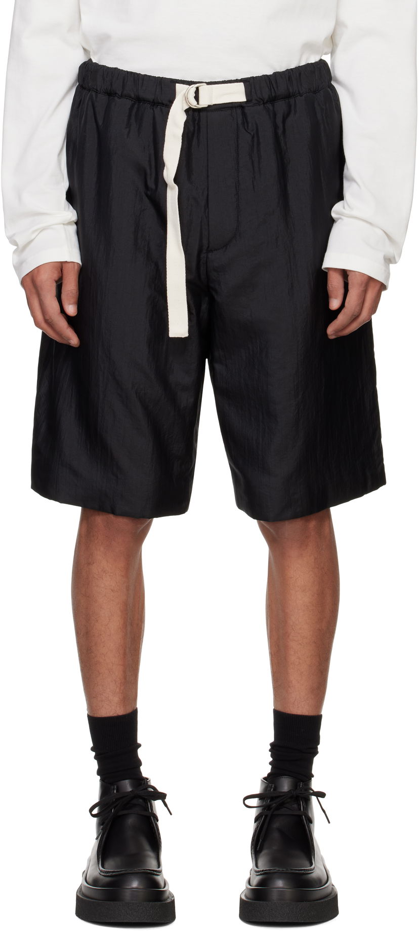Shorts Jil Sander Jil Sander Drawstring Shorts Svart | J47KA0271_J70003
