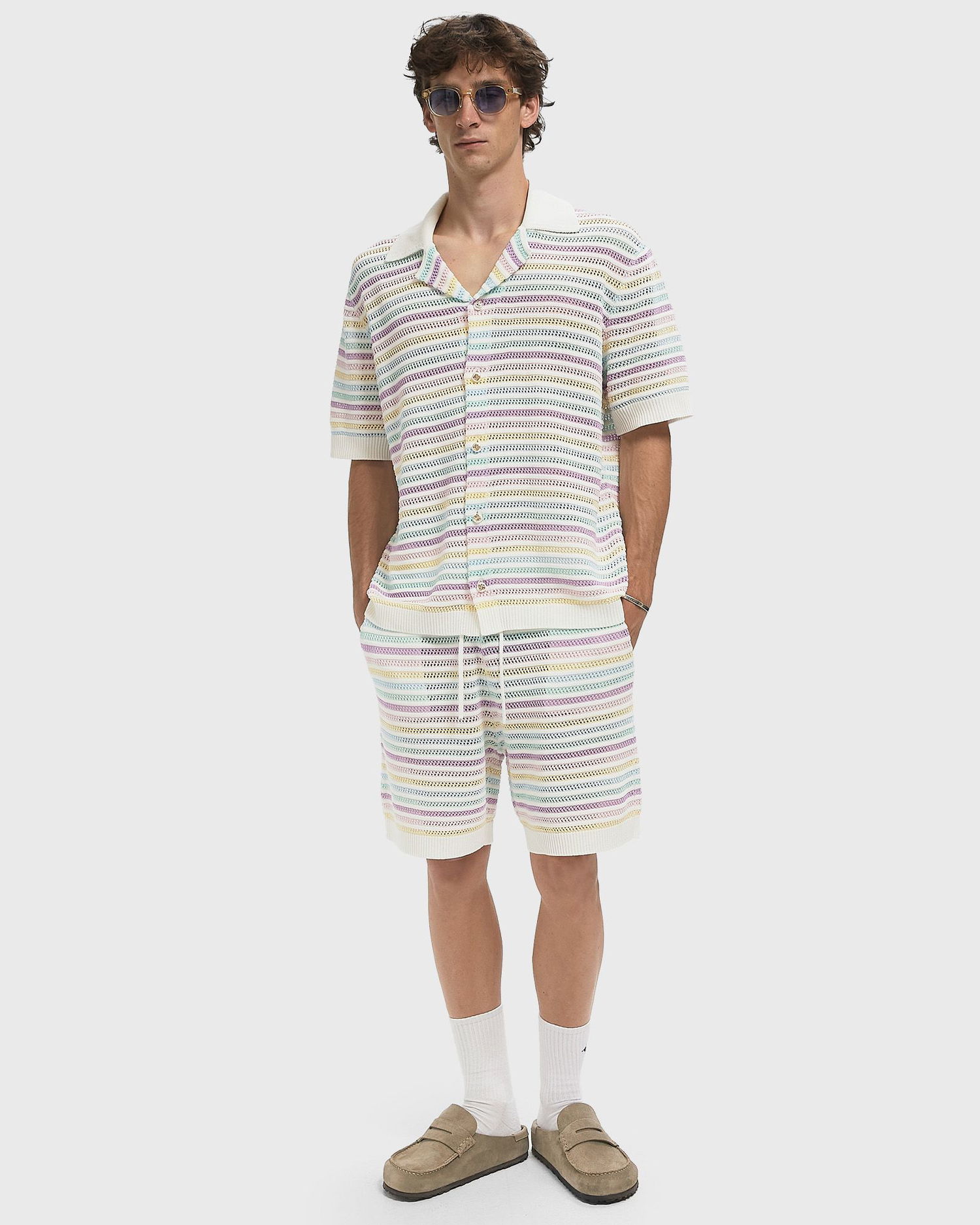 Shorts Casablanca Rainbow Crochet Knit Shorts Flerfärgad | M-AW25-KW-1098-01, 1