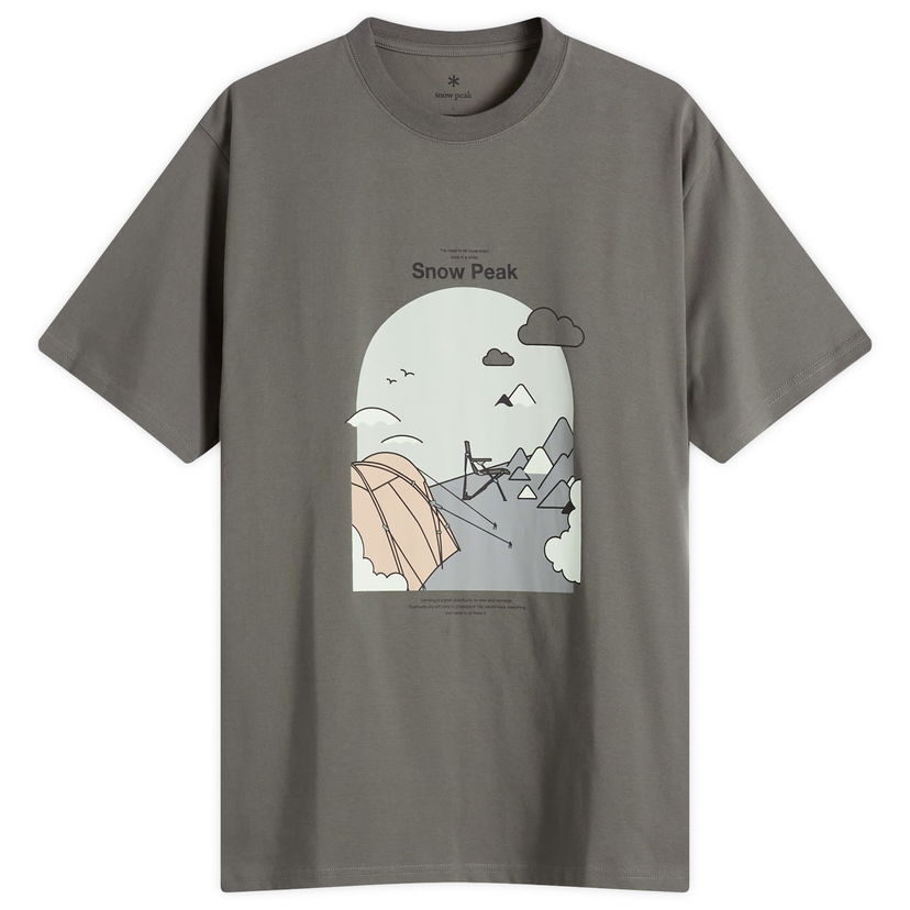 T-shirt Snow Peak Camping Graphic T-Shirt, Size Small Grå | TS-25AU008-GRY