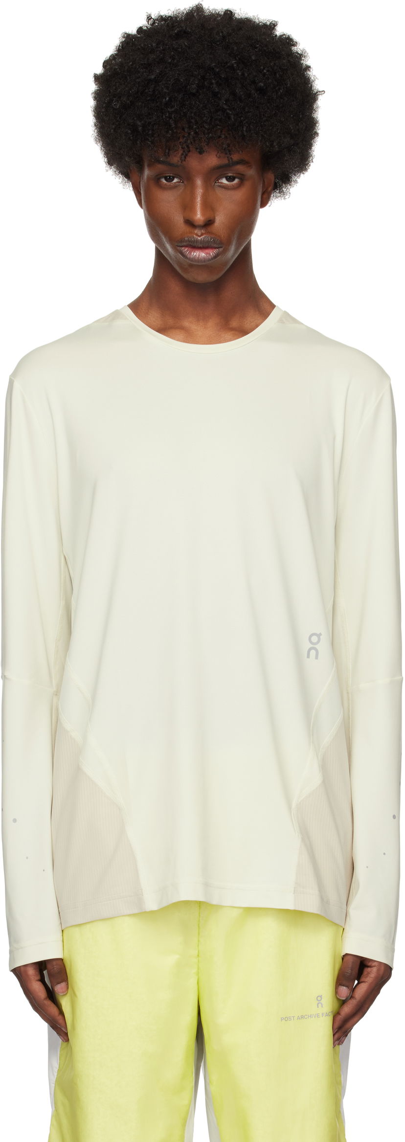 T-shirt Post Archive Faction (PAF) Running Long T-shirt Vit | 1UE10110021