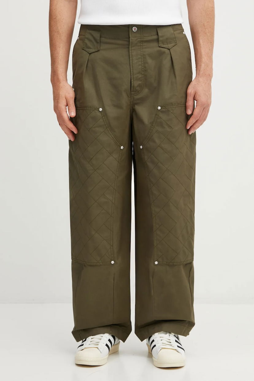 Byxor KENZO Weave Double Knee Pant Grön | FF65PA2469HD