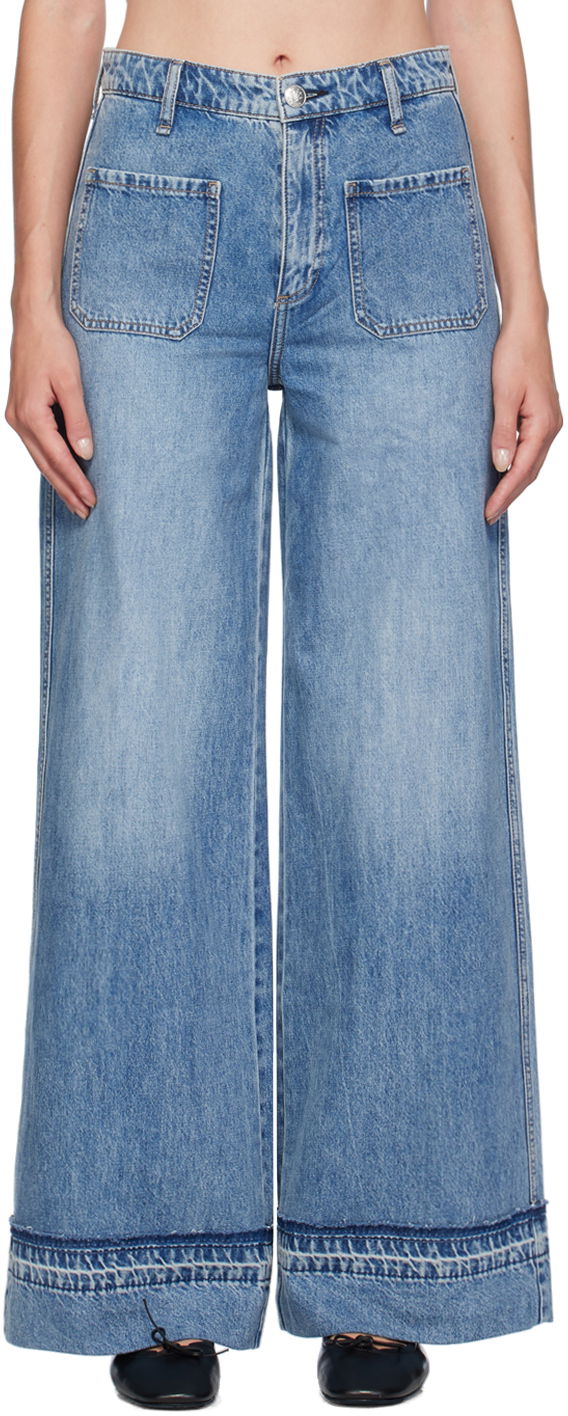 Jeans rag & bone Rag & Bone Marina Wide Leg Jeans Blå | WDD24F2641F2LI