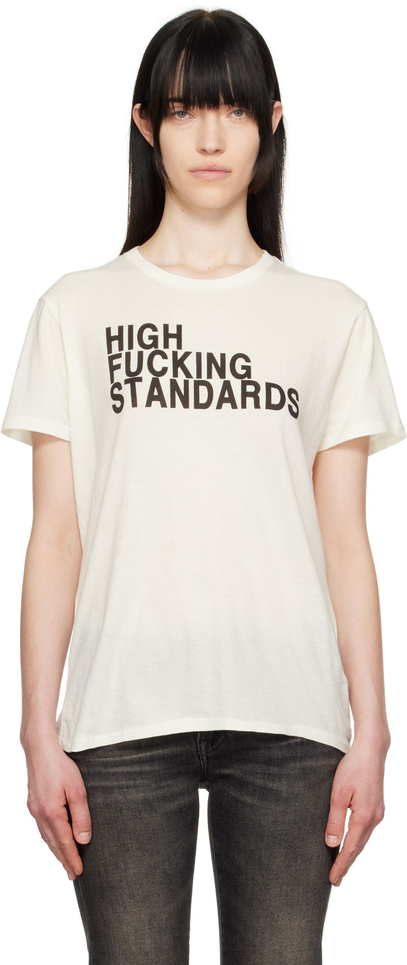 T-shirt R13 R13 'High F*cking Standards' T-Shirt Vit | R13WK001-K117B