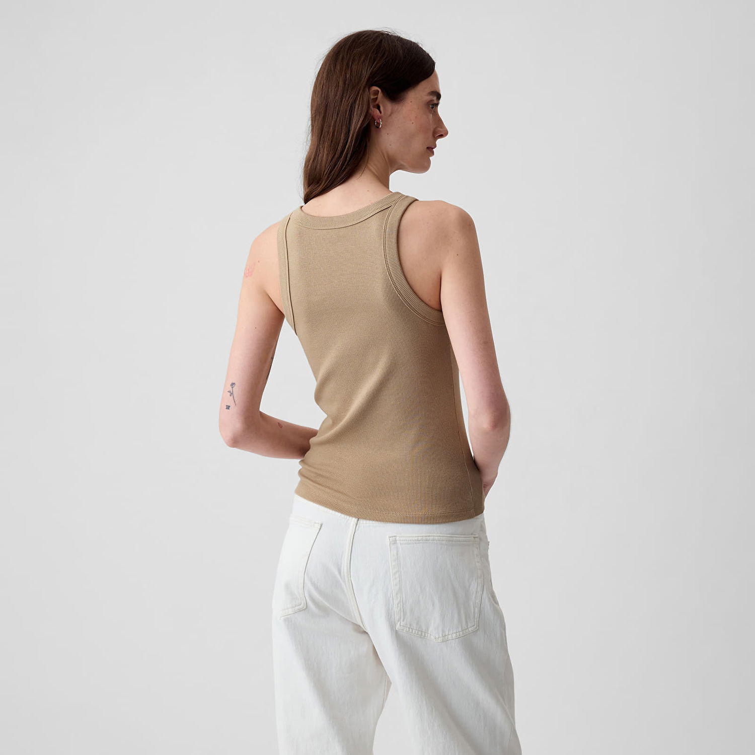 Linne GAP Modal Rib Halter Iconic Khaki Grön | 878220-04, 1