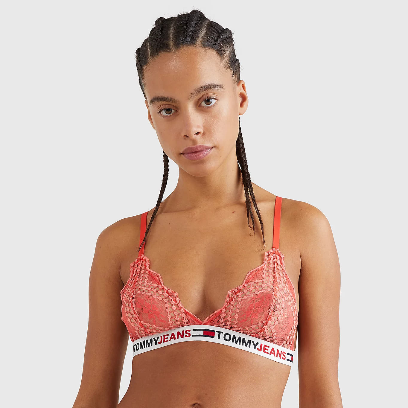 Behå Tommy Hilfiger Lace Unlined Triangle Orange | UW0UW03829 SN6, 0