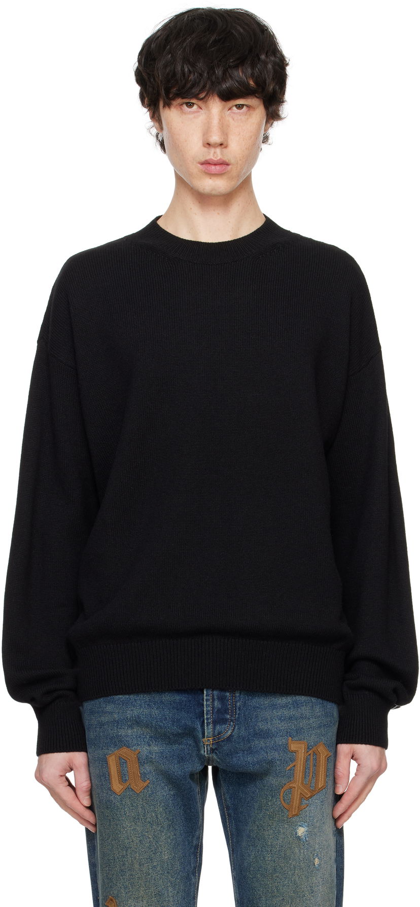 Sweater Palm Angels Sweater Svart | PMHE054F24KNI0021003