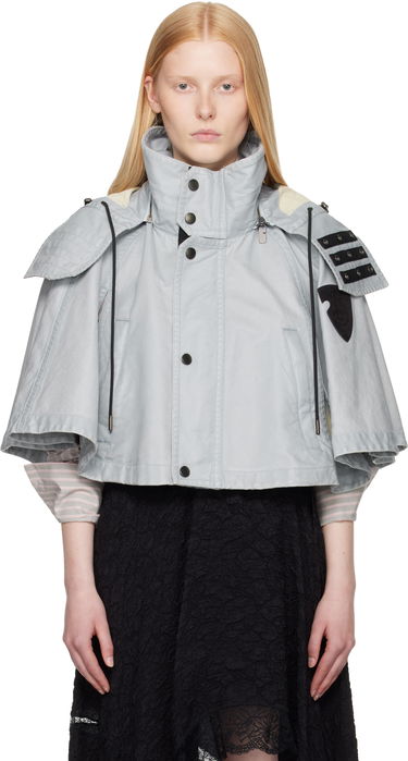 Jacka Burberry Burberry Hooded Capelet Jacket Grå | 8109388, 0