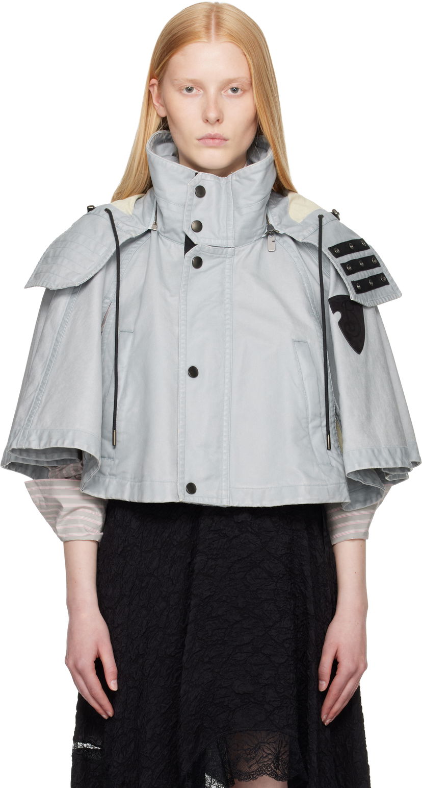 Jacka Burberry Burberry Hooded Capelet Jacket Grå | 8109388