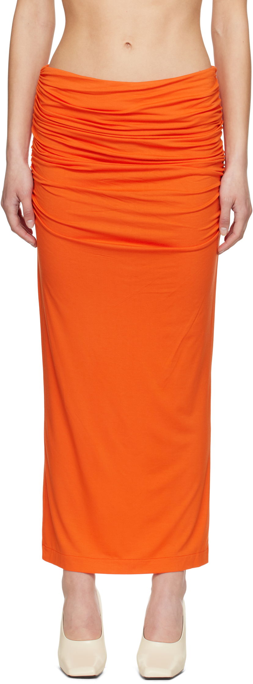 Kjol Entire Studios Entire Studios Surge Maxi Skirt Orange | ESW-S25-7011-KO