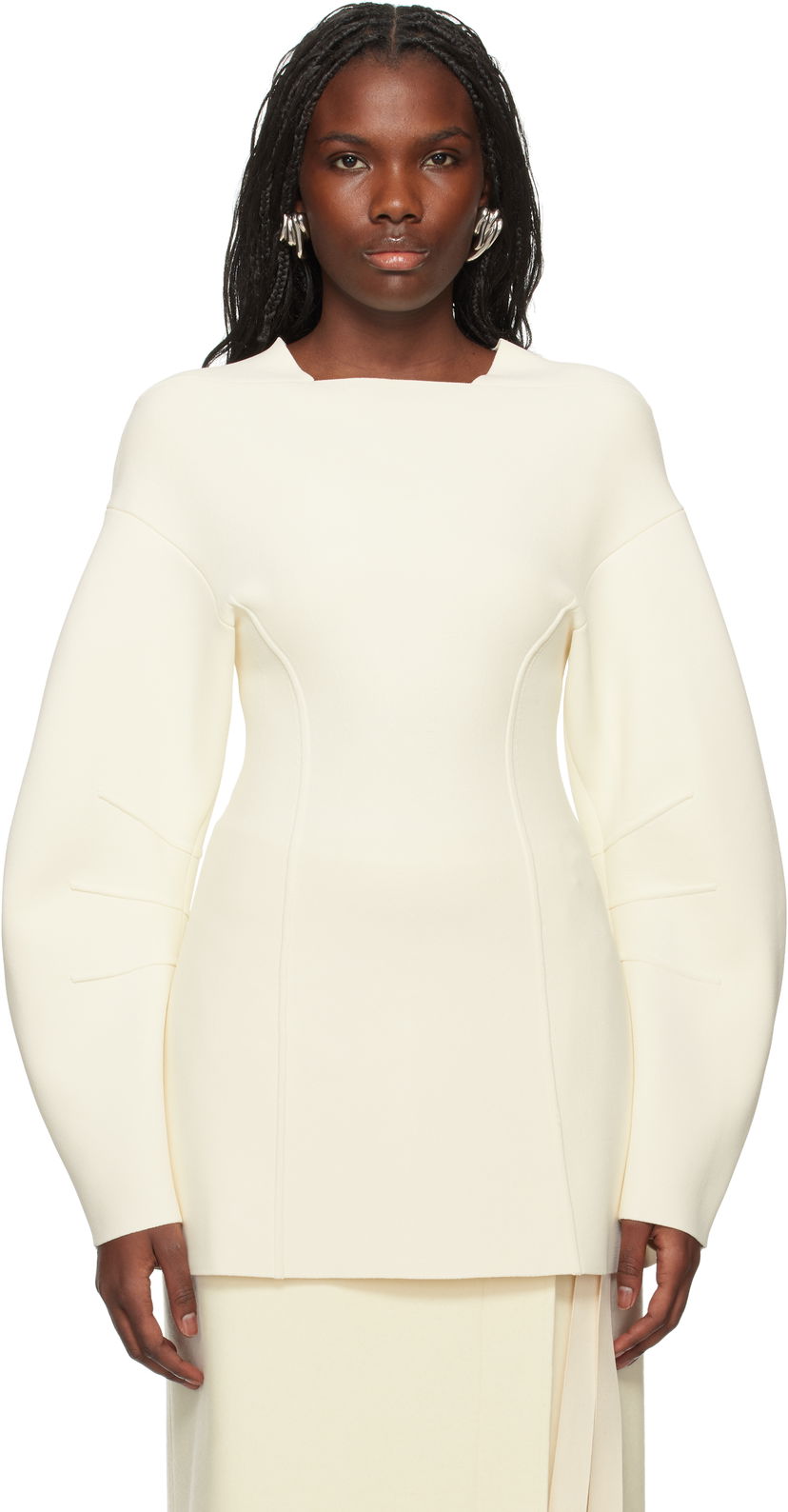 Sweater Jil Sander Long Sleeve Sweater Vit | J03GP0147_J18329