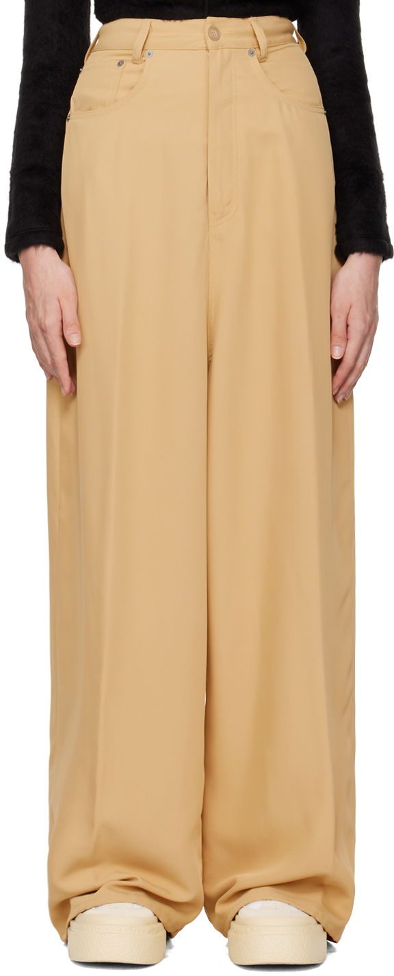 Byxor Maison Margiela Fluid Viscose Twill 5 Pocket Trousers Gul | S62LB0173 M35225, 0