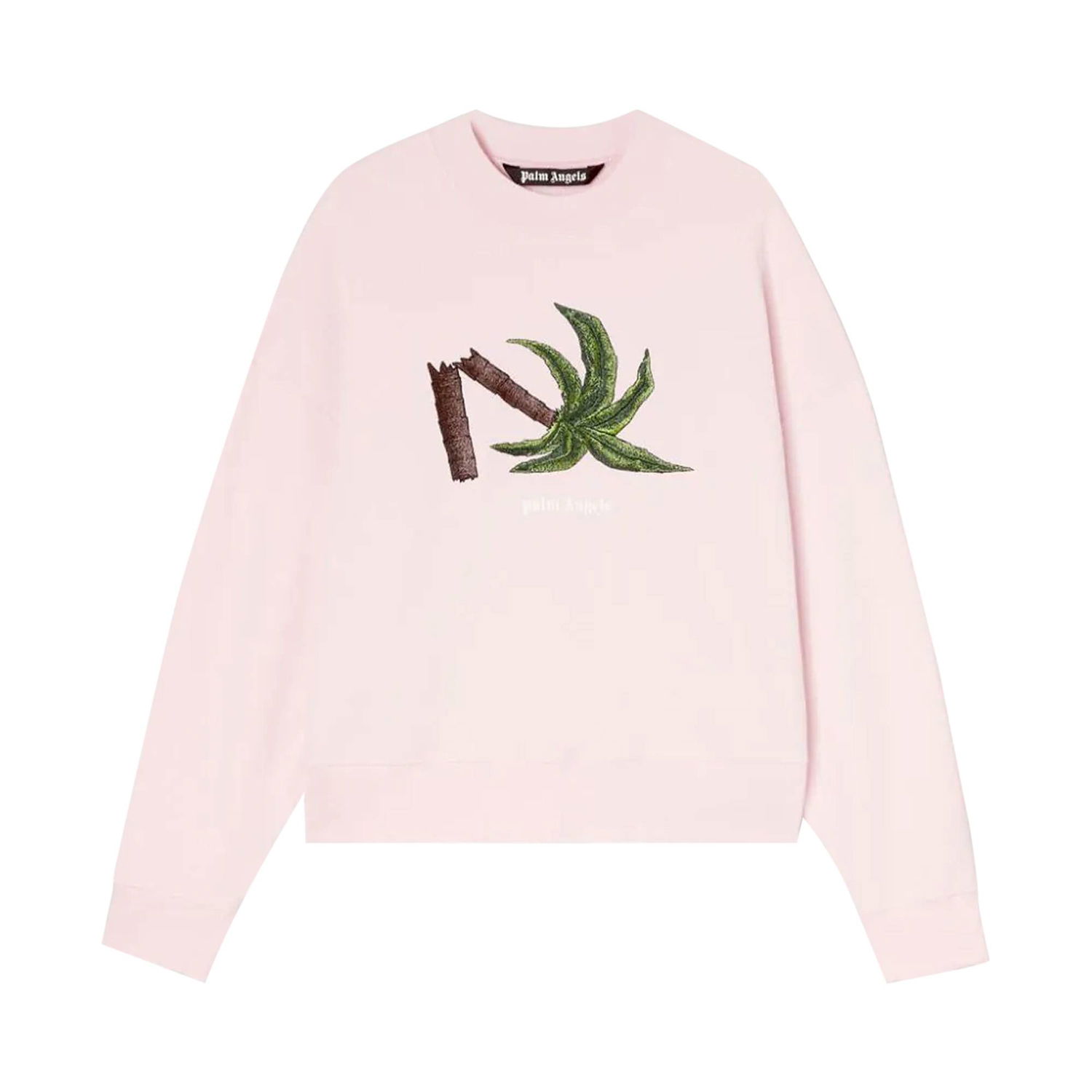 Sweater Palm Angels Broken Palm Crewneck Rosa | PMBA026S22FLE0133055, 1