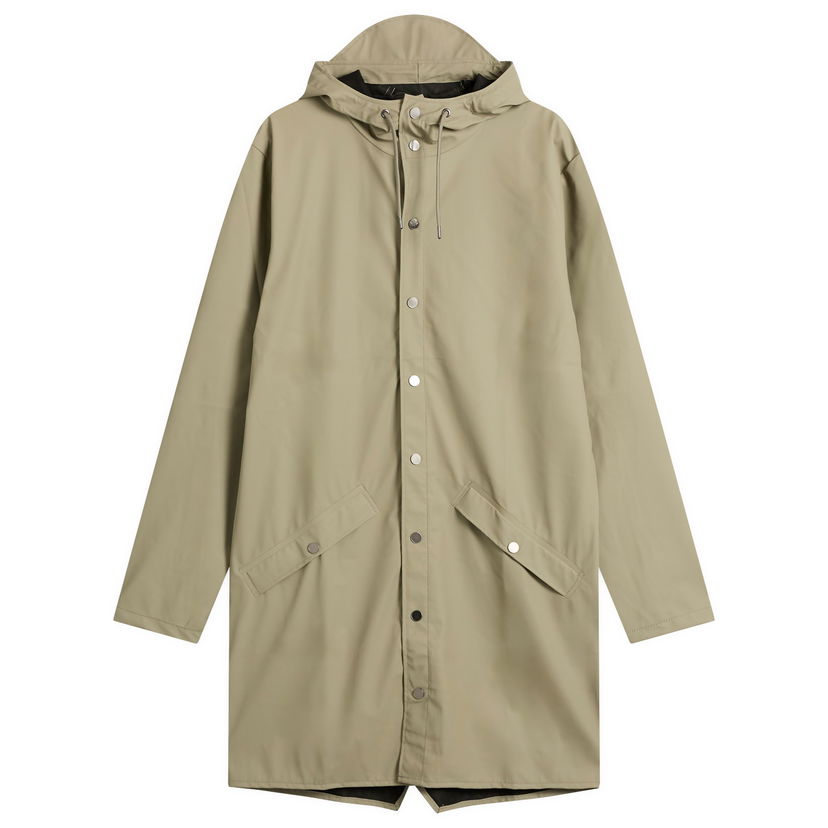 Regnrock Rains Hooded Long Jacket with Snap Buttons Beige | 12020-108