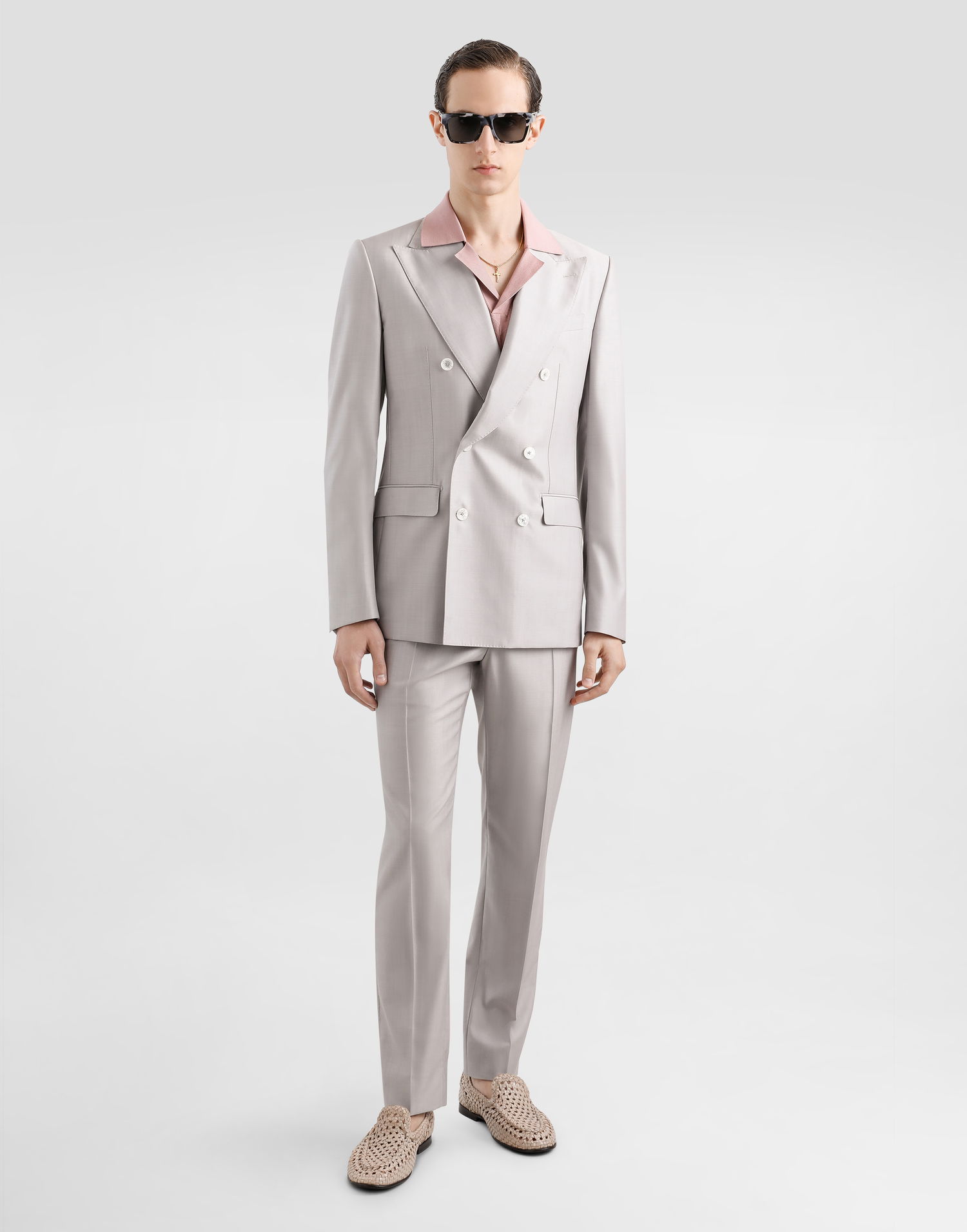 Träningsoverall Dolce & Gabbana Dolce & Gabbana Deconstructed Double-breasted Wool And Silk Suit Grå | GK021TFU3H1F0372, 1