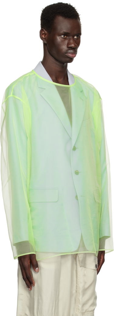 Jacka Dries Van Noten Dries Van Noten Sheer Crew Neck Overshirt Grön | 251-020740-1501, 1