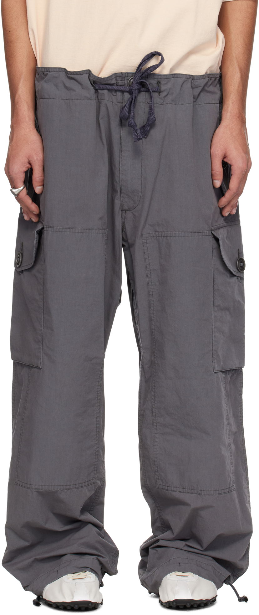 Cargo byxor Maison Margiela Maison Margiela Drawstring Cargo Pants Grå | S50KA0670 M35289