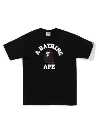 T-shirt BAPE Distortion College Tee Svart | 1I80-110-038