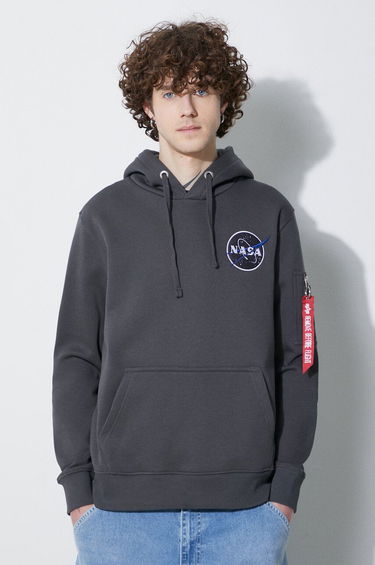 Sweatshirt Alpha Industries NASA Orbit Hoodie Grå | 146339., 0