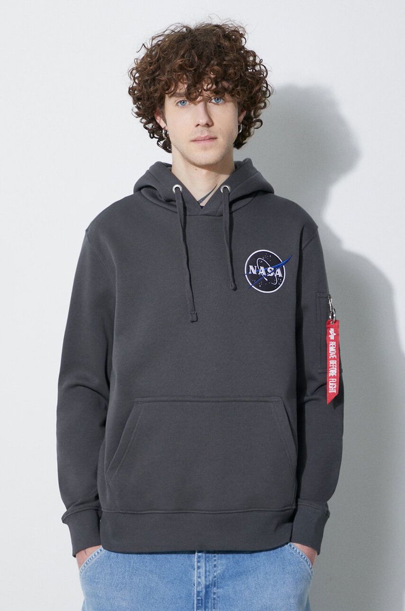 Sweatshirt Alpha Industries NASA Orbit Hoodie Grå | 146339.