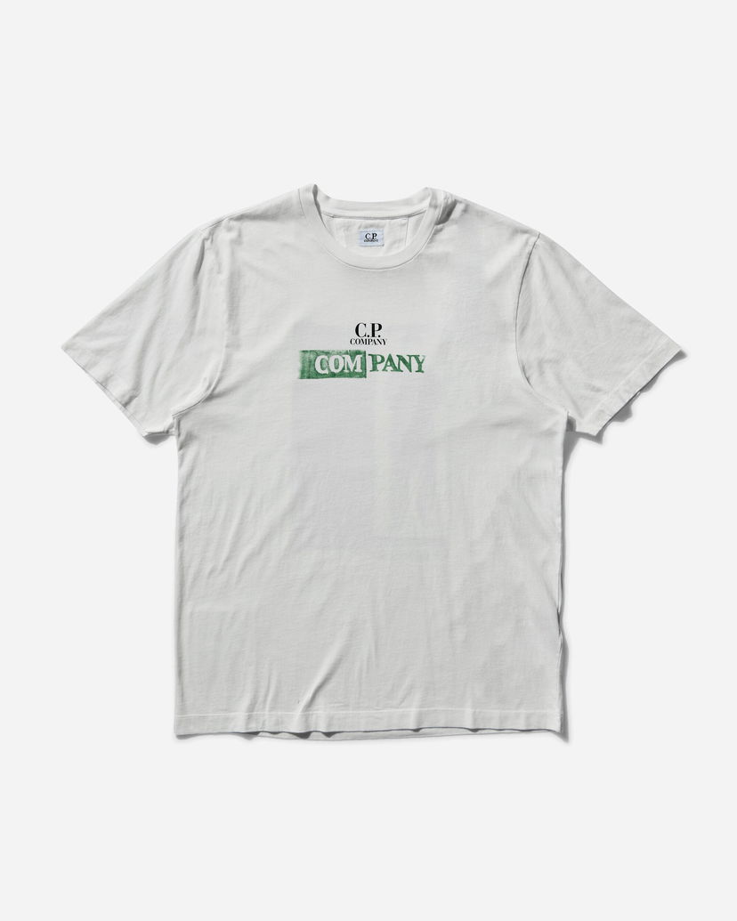 T-shirt C.P. Company Gauze Logo T-Shirt Vit | 18CMTS307A-005431G 103