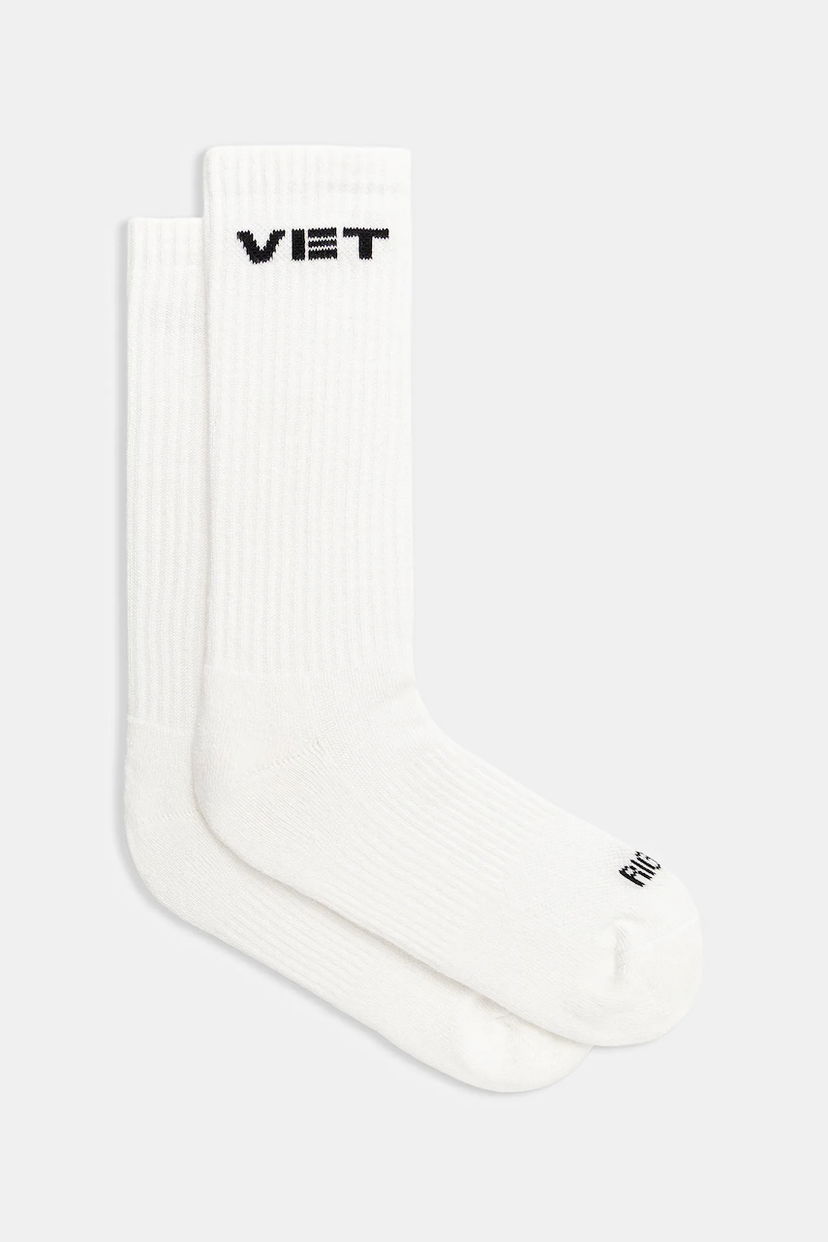 Strumpor VETEMENTS Vet Crew Socks Vit | UH76SO250W