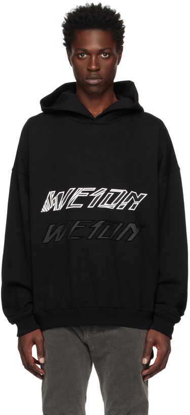 Sweatshirt We11done We11done Speed Logo Hoodie Svart | WD-TH3-22-776-U-BK, 0