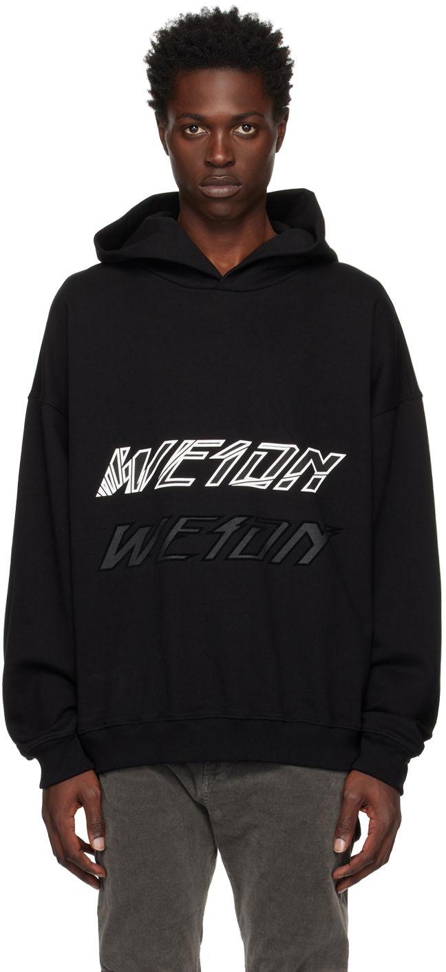 Sweatshirt We11done We11done Speed Logo Hoodie Svart | WD-TH3-22-776-U-BK