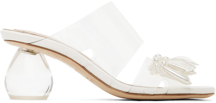Tillbehör Simone Rocha Simone Rocha Beaded Perspex Heeled Sandals Vit | LH12B 0743