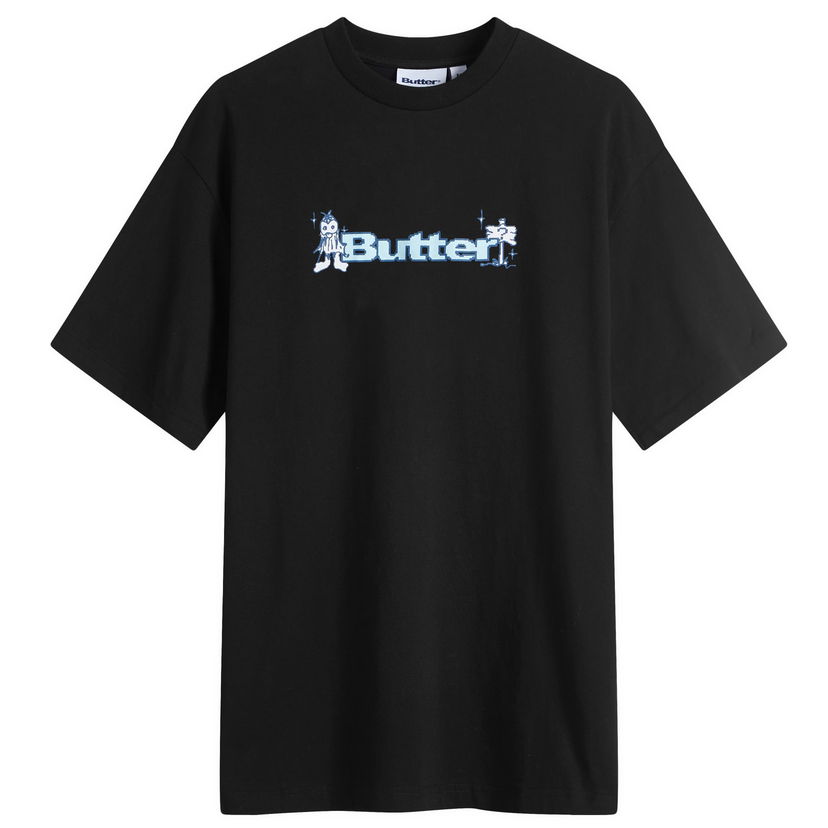T-shirt Butter Goods Quest Logo Black T-Shirt Svart | BGQ4240017-BLK