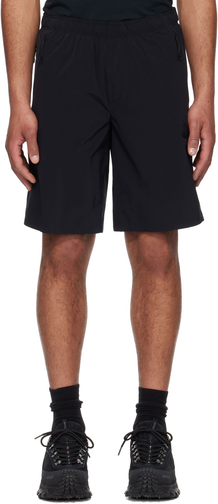 Shorts Moncler Moncler Logo Patch Shorts Svart | K10912B0000759865