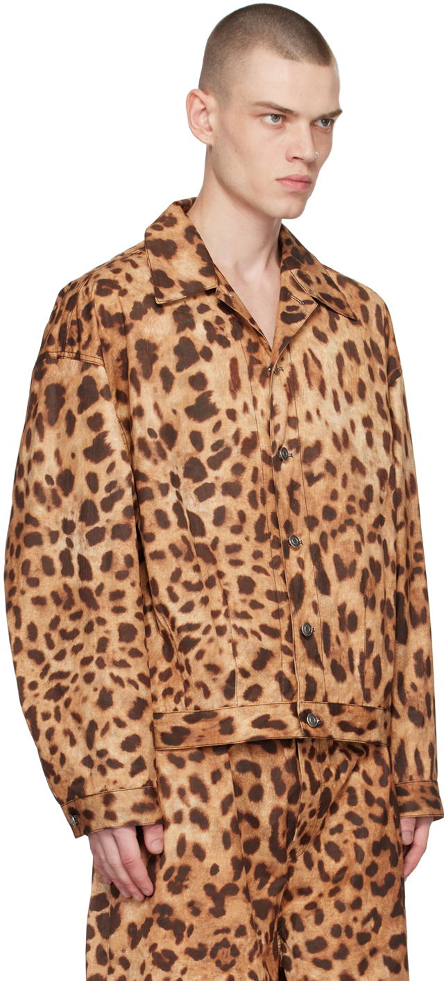 Jacka We11done We11done Allover Print Jacket Brun | WD-JK1-23-245-U-BR, 1