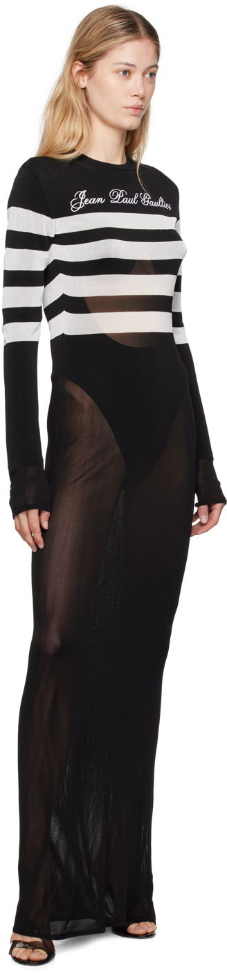 Klä Jean Paul Gaultier Jean Paul Gaultier Signature Marinière Maxi Dress Svart | 24/30-F-RO244B-M075-0001, 3