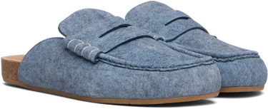 Sneakers och skor JW Anderson JW Anderson Felt Stitch Loafer Mules Blå | LF0078-LA0380, 3