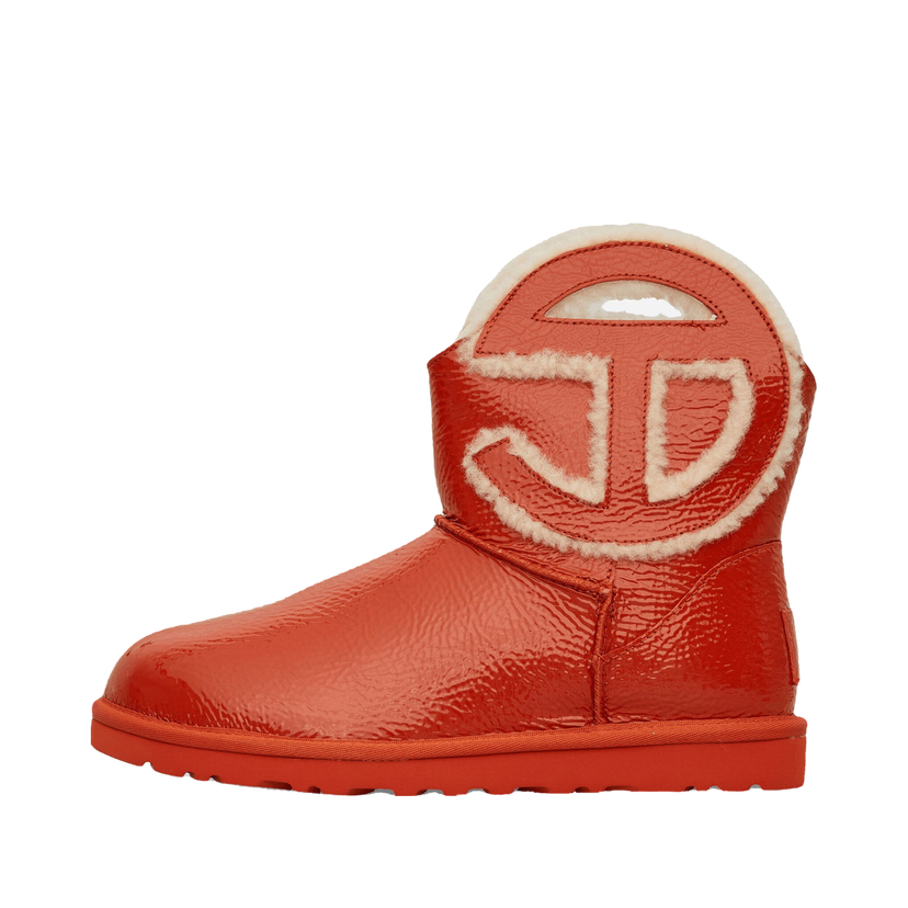 Sneakers och skor UGG Telfar Logo Mini Crinkle Leather Boots Spicy Pumpkin Röd | 1155790 SYP