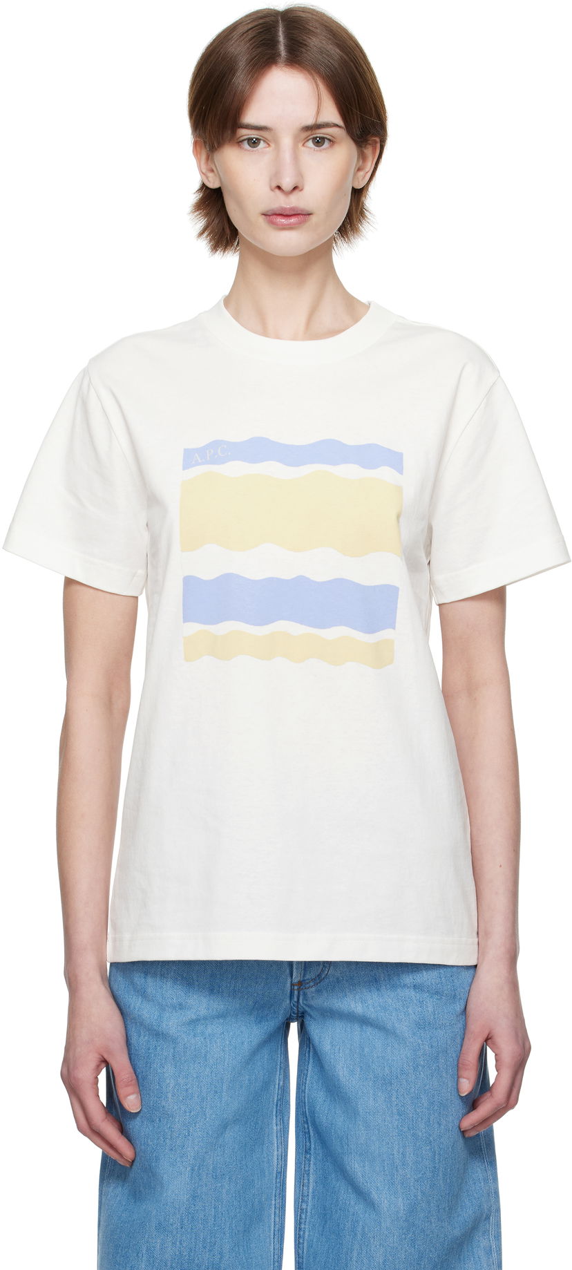 T-shirt A.P.C. A.P.C. Malone Graphic T-Shirt Vit | COGCK-M26506
