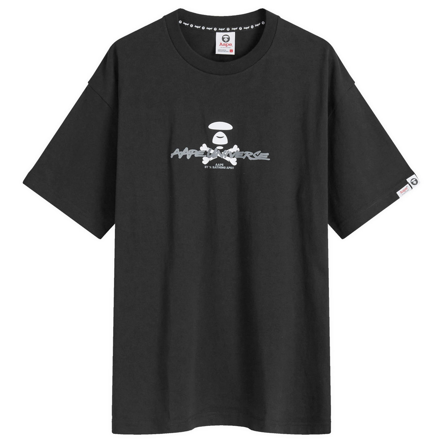 T-shirt AAPE by A Bathing Ape AAPE Graffiti X-Bone Graphic T-Shirt, Size Large Svart | AAPTEM1564XXNBKX, 0