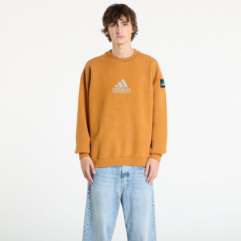 Sweatshirt adidas Originals Adidas Equipment Reflective Embroidery Crew Sweatshirt Orange | JX1457