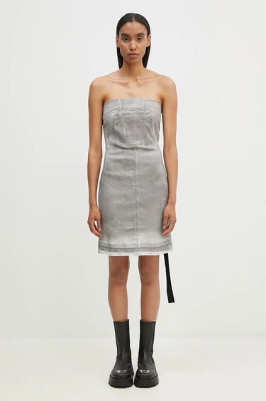 Klä Rick Owens Splintered Denim Bustier Mini Dress Grå | DS02D2501.HSCF, 0