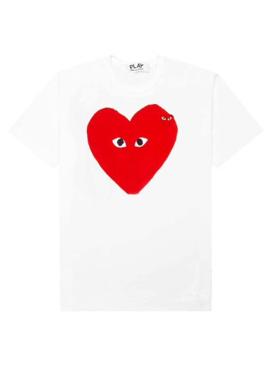 T-shirt Comme des Garçons PLAY Red Emblem Small Eyes T-Shirt Vit | AZ T220 051 1