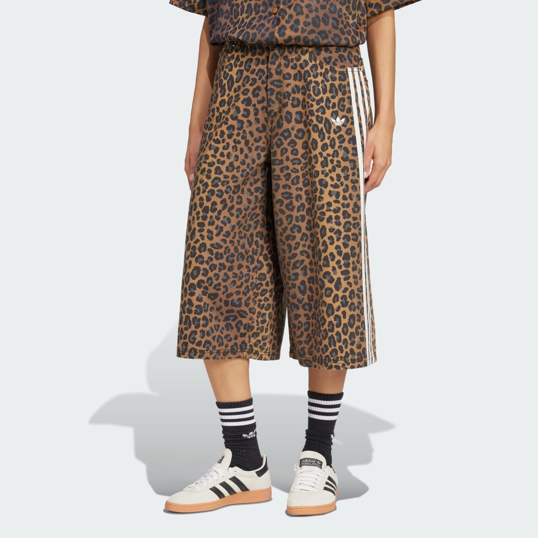 Shorts adidas Originals Originals Denim Leopard Print Bermuda Shorts Brun | KA2676, 0