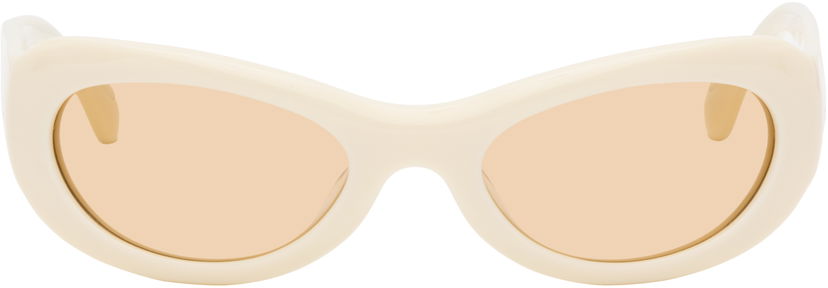 Solglasögon Port Tanger Port Tanger Khilna Sunglasses Vit | SSENSE Exclusive Oval