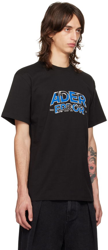 T-shirt ADER ERROR Flocked Logo Graphic T-Shirt Svart | BN25FYTS0101BK, 1