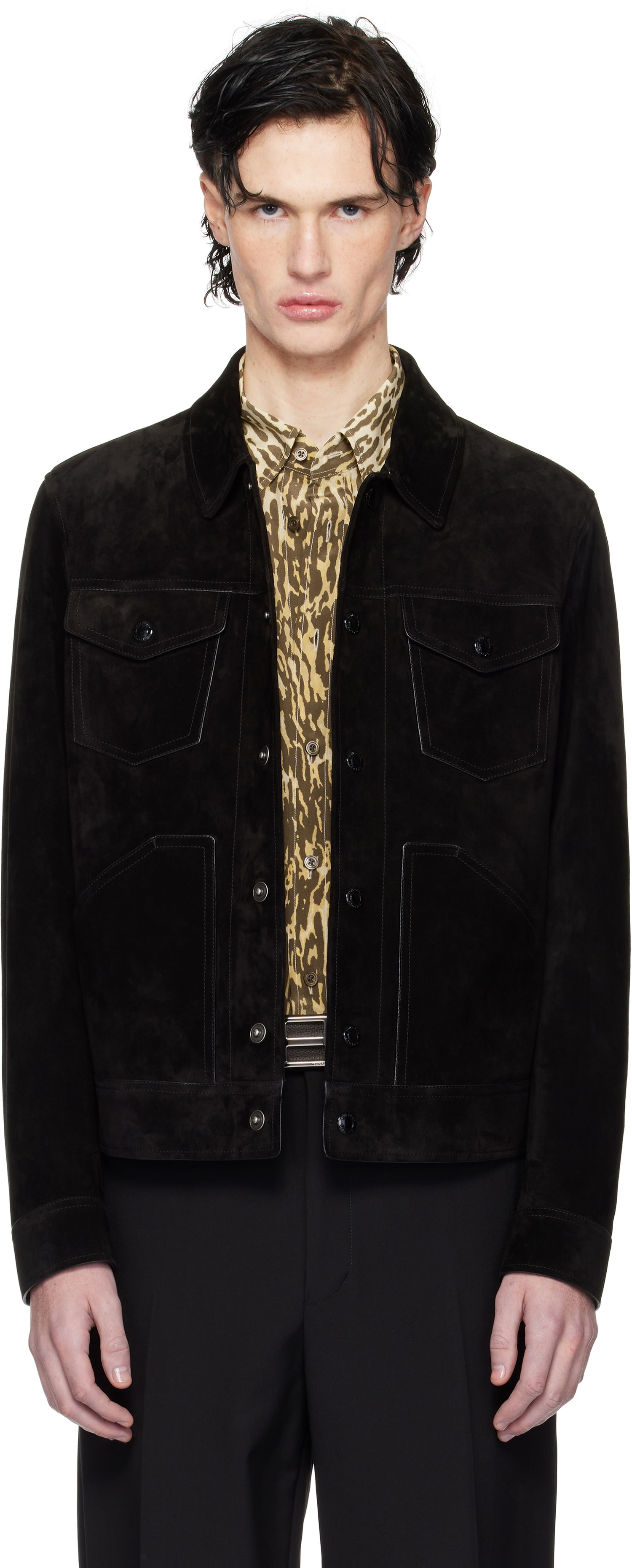 Jacka Tom Ford Suede Western Jacket Svart | LBI001-LMS001S23, 0